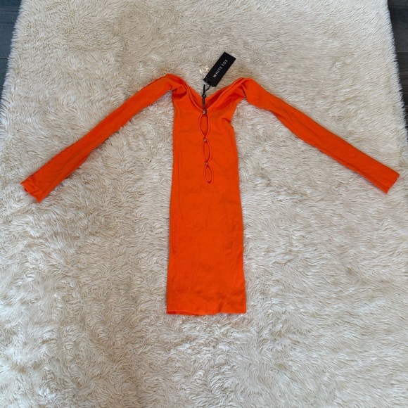 NWT White Fox One of a Kind Mini Dress in Orange - One Size - Picture 5 of 7